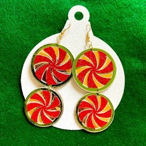 Christmas Candy Premium Paper Artist Made Earrings by Brandi c.